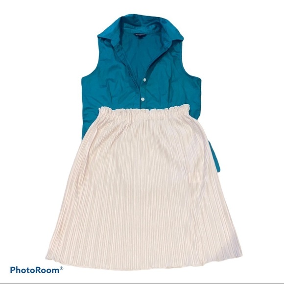 Banana Republic green sleeveless button down shirt blouse Sz M - Picture 8 of 8